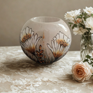 Elegantes Glasset mit Wiesenblumen | Edle Tischdeko