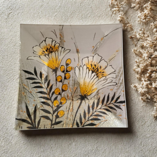 Elegantes Glasset mit Wiesenblumen | Edle Tischdeko