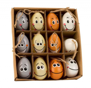 Plastikeier zum Aufhängen – lustige Osterdeko 12er