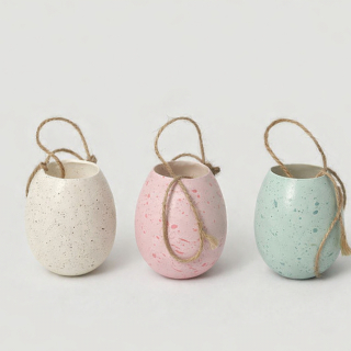 Hühnereier zum Aufhängen 12er Set Pastell