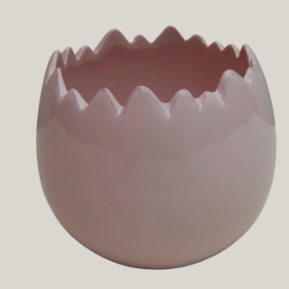 Keramiktopf Eibruch – Osterdeko Grün & Rosa 11,5 cm