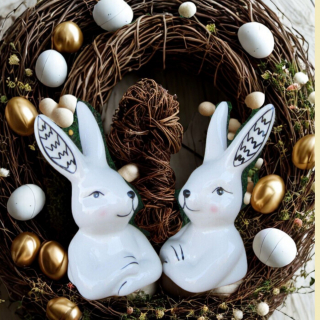 Mini Hasenbüste weiß 10,5x6 cm edel und charmant