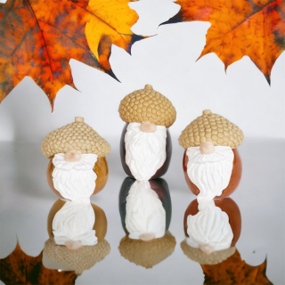 Nuss Zwerg Andy Porzellan 3er Set 12,8 cm