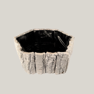 Sechseckige Pflanzschale Weiß mit Folie – in 2 Größen