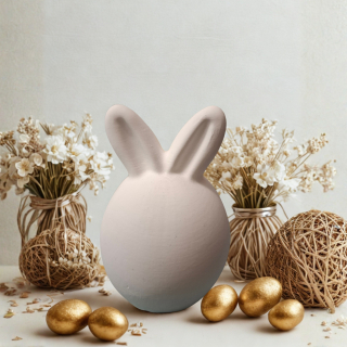 Osterhase aus Gips zum Selbstbemalen – 9 cm × 6,5 cm