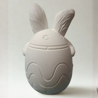 Osterhase aus Gips – 9 cm × 6,5 cm weiß