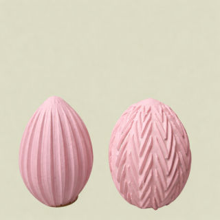 2 handgefertigte Ostereier aus Gips in vielen Farben