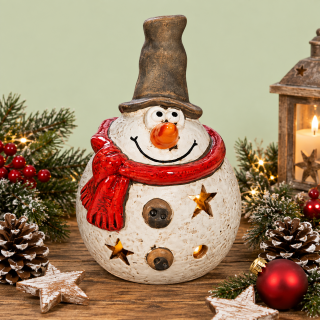 Schneemann Teelichthalter Mr. Snowmann 16 cm