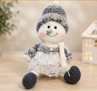 Schneemann Plüsch – Weihnachtsdeko 32 oder 44 cm