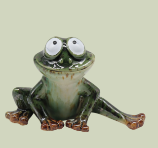Frosch Gerd Steingut 11 cm – Lustige Dekofigur