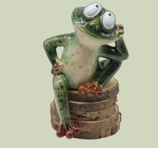 Frosch Jürgen Steingut 13 cm – Witzige Dekofigur