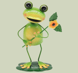 Frosch Crush Metall 20,5 cm – große Dekofigur