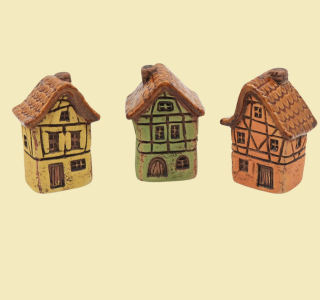 Dekohaus Fachwerk Keramik 6,6 cm