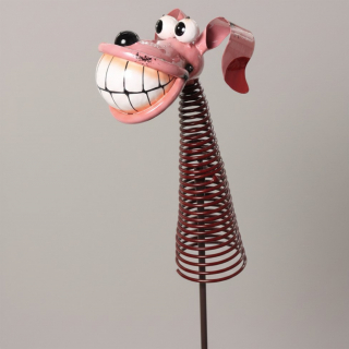 Gartenstecker Hund Bobby Metall 113 cm – lustige Gartendeko