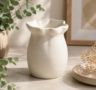 Handgefertigte Gipsvase 12,2 cm – Moderne Vase in Wunschfarbe