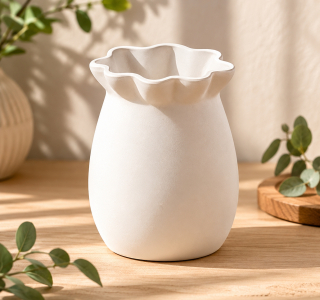 Handgefertigte Gipsvase 12,2 cm – Moderne Vase in Wunschfarbe
