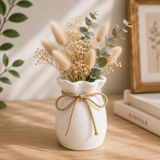 Handgefertigte Gipsvase 12,2 cm – Moderne Vase in Wunschfarbe