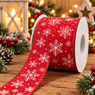 Weihnachtliches Geschenkband Rot – 10 mm x 3 m