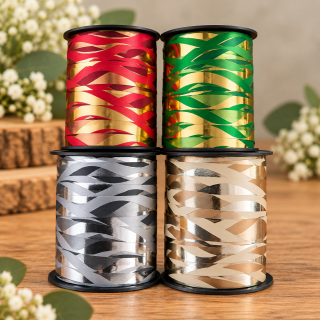 Geschenkband Kunststoff – 10 mm x 10 m in Metallic
