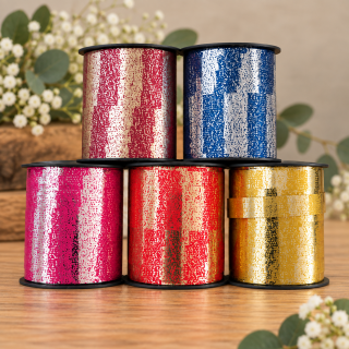 Geschenkband Kunststoff 10 mm x 10 m – Glitzer Mix