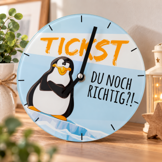 Wanduhr mit witzigen Motiven 17 cm 2 Motive