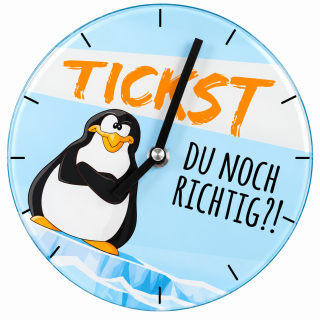 Wanduhr mit witzigen Motiven 17 cm 2 Motive