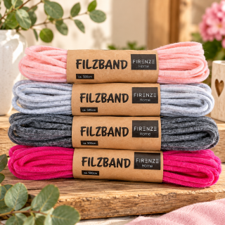 Filzband 5 m, 4 Farben zum Basteln und Dekorieren