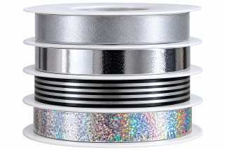 Geschenkband 10 mm x 5 m Gold oder Silber