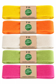 Stoffband 2,5 cm x 2 m in 5 Farben für Bastelideen