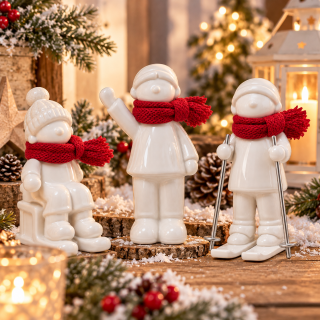 Tiziano Deko-Kinder Antea – Winterfiguren in Creme – 6 Varianten