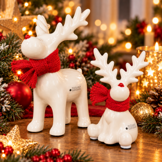 Deko Rentier Rudolph sitzend oder stehend – 9 und 12 cm – Weihnachtsdeko