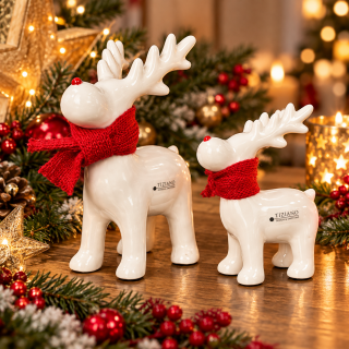 Deko Rentier Rudolph sitzend oder stehend – 9 und 12 cm – Weihnachtsdeko