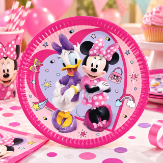 Disney Minnie Mouse Pappteller 23 cm – 8 Stück Kindergeburtstag Partydeko