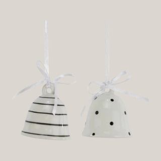Keramik Glöckchen Black and White – Weihnachtsdeko