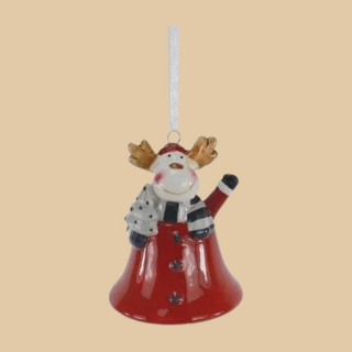 Keramik Glocke "Christmas Elk" – Weihnachtsbaum Dekoration