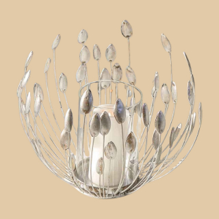Windlicht silber Metall mit Glas – stilvolle Deko
