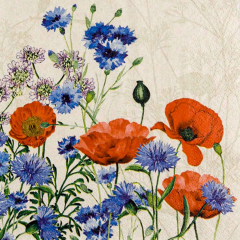 Servietten Wild Poppies – 33x33 cm, 2-lagig, 20 Stück