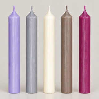 Stabkerzen – Dunkelrot, Blau, Beige & Mehr – 2 cm x 18 cm