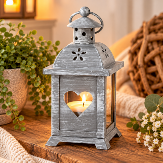 Laterne Paulina aus Metall | Herz & Blumen