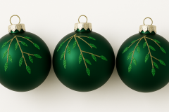 Grüne Glaskugeln mit Glitzerfaden | 3er Set Weihnachten