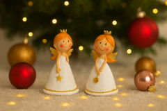 Engel Keramik Glitzerkleid | Weihnachtsdeko