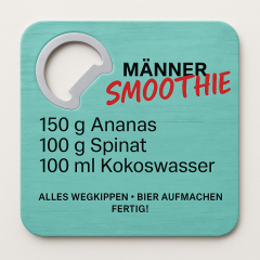 Metall-Bierdeckel mit Flaschenöffner & witzigen Motiven