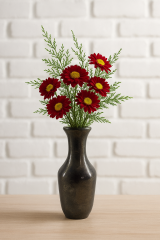 Metallvase Braun/Silber – 16 cm, handgefertigt & edel