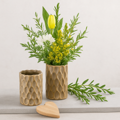 Keramikvase für große Sträuße – braun/gold, verschiedene Größen