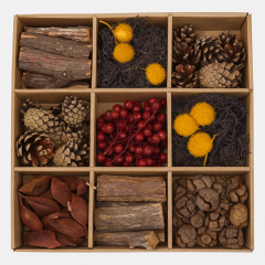 Naturmaterialien Orange – Box 28x28 cm zur Dekoration