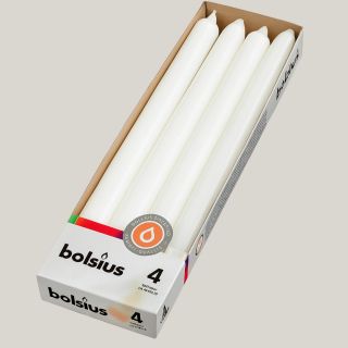 Spitzkerzen 4er Set – Bordeaux, Weiß, Creme – 25 cm x 2,5 cm