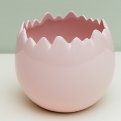Übertopf "Eibruch" – Keramik Übertöpfe in Ei-Form, Rosa oder Grün