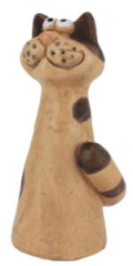 Zaunstecker Trio Keramik – Hahn, Katze oder Schaf, 15 cm