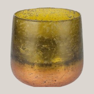 Glas Topf grün/kupfer – Vase, Übertopf oder Windlicht